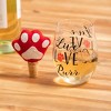 17 OZ Stemless Glass with Paw Print Stopper, Live Love Purr, Gift Set - 2 of 3