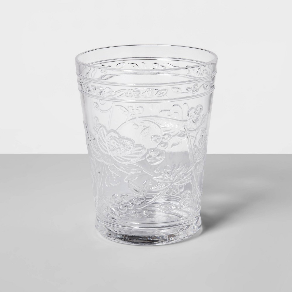 16oz Plastic Floral Embossed Short Tumbler - Opalhouse, Clear