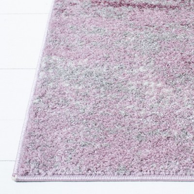 Gray and Purple Abstract Synthetic Area Rug, 2'6" x 4'