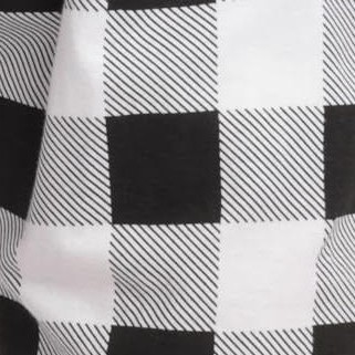 buffalo plaid - white black 100% organic cotton
