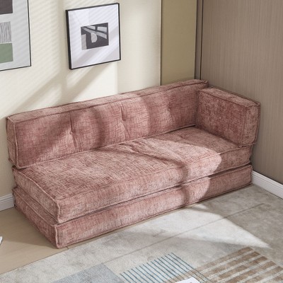 Modular Chaise Lounge Freely Combinable Sleeper Sofa Bed Daybed Lazy Sofa Couch, Space-saving, Chenille Upholstered-ModernLuxe