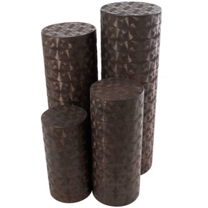 Olivia & May Metal Abstract Tall Slim Pedestal Table: Set of 4, No Assembly, Industrial Style - 1 of 4