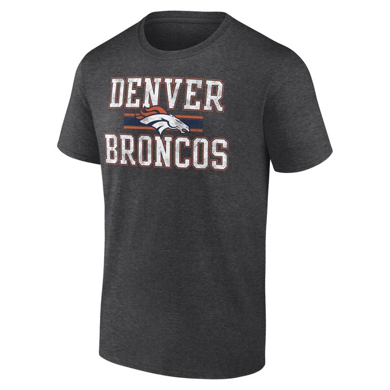 NFL Denver Broncos Men&#39;s Team Striping Gray Short Sleeve Bi-Blend T-Shirt, 2 of 4