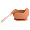 SARO "Nordic Wave" Silicone Baby Feeding Set: Suction Bowl & Wooden Spoon for Baby-Led Weaning & Self-Feeding - 2 of 4