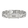 Black Bow Jewelry Men's Stainless Steel and Cubic Zirconia DAD I.D. Bracelet, 8.5 Inch - 3 of 4