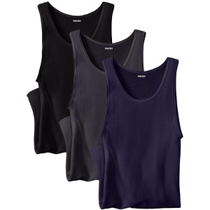 KingSize Ribbed Cotton Tank Undershirt 3-Pack - 1 of 4