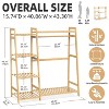 Bamboo children's clothes hanger, equipped with shelves and used for storing children's clothing, can be used as a wardrobe for toddlers and infants - 4 of 4