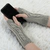 Allegra K Women's Fingerless Gloves Knitted Ribbed Cuff Arm Warmers One Size - 4 of 4