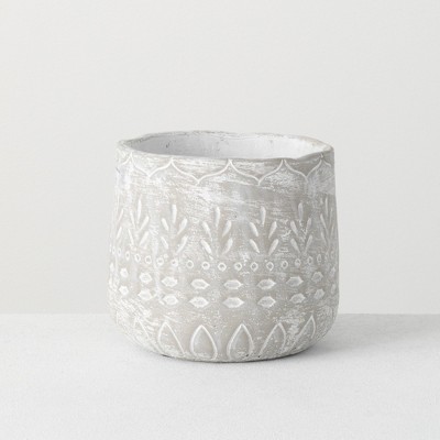 Sullivans Cement Pot Vase 6.5"H Gray
