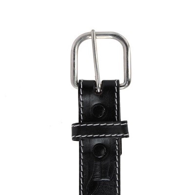 CTM Boy's Leather Rodeo Tooled Western Belt - image 2