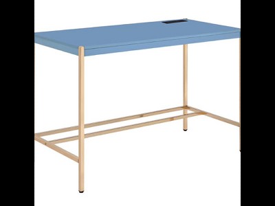 42 Midriaks Writing Desk Navy Blue/Gold Finish - Acme Furniture