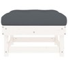 VidaXL Patio Footstools with Cushions 2pcs White Solid Wood Pine - 4 of 4