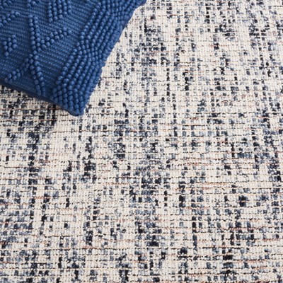 Handmade Black and Beige Abstract Wool Area Rug, 4' x 6'