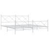 vidaXL Metal Bed Frame without Mattress with Footboard White 76"x79.9" - 3 of 4
