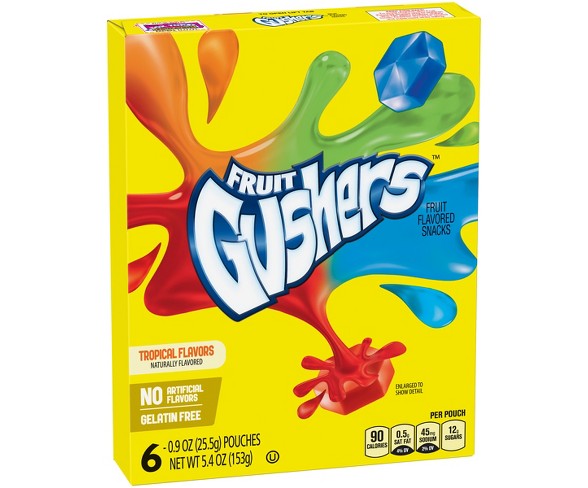 Fruit Gushers Tropical Flavored Fruit Snacks - 6ct