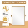 Wooakway 32"H Rectangle Bathroom Mirror with Pivoting Design Metal Frame for Vanity Living Room Bedroom Entryway Black - 4 of 4