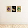 Big Dot of Happiness Mardi Gras - Fleur de Lis Wall Art, New Orleans Decor, & Masquerade Themed Room Home Decorations - 7.5 x 10 inches - Set of 3 - 3 of 4