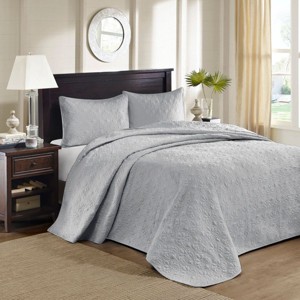 Sapphtopaz Bedding Comforter Set Classic Solid Color with Patterned Quilting Quilt Set - 1 of 4