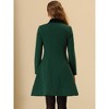 Allegra K Women's Winter Double Breasted Vintage Velvet Contrast Collar Overcoat - 4 of 4