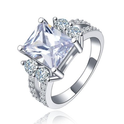 Hollywood Sensation Princess Cut Cubic Zirconia Ring