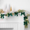 Christmas Velvet Bow Garland Green - Wondershop™ - 2 of 3