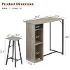 3-Piece Counter-Height Kitchen Dining Table Set for 2, Wooden Bar Table with Chairs, Storage Drawer & Shelves, Space-Saving Set - 2 of 4