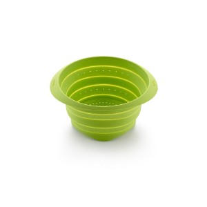 Lekue Collapsible Colander, 7 Inch - Compact Silicone Food Strainer, Space-Saving Kitchen Strainer, BPA-Free & Durable Anti-Slip Handles - Green - 1 of 4