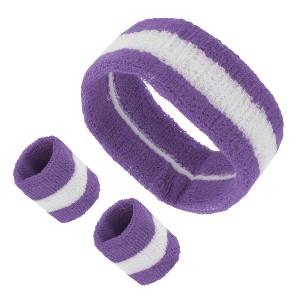 Unique Bargains Sweat Sport Headband with Wristband 1 Set - 1 of 4