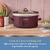 Crock-Pot 6qt Cook & Carry Programmable Slow Cooker Ceramic Lambrusco Red: 3 Settings, Dishwasher-Safe Parts, 210W - 2 of 4