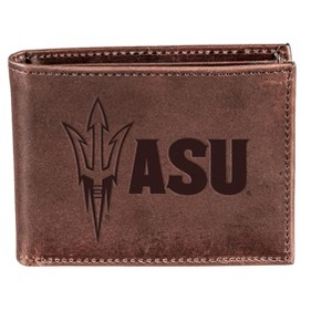 Evergreen NCAA Arizona State Sun Devils Brown Leather Bifold Wallet Officially Licensed with Gift Box - 1 of 1