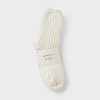 Women's Waffle Sweater Knit Reading Crew Socks with Faux Shearling Lining and Grippers Auden™One Size - 2 of 4