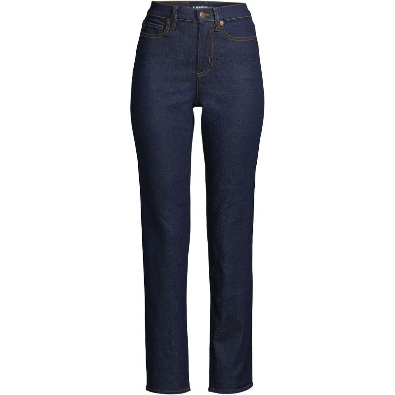 Lands' End Lands' End Women's Tall Recover High Rise Straight Leg Ankle Blue Jeans, 3 of 6