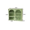 DOMETOUR 27.56"Glass Doors Two-door Wall Cabinet with Featuring 3-tier Storage, with Characteristic Woven Pattern for Dining Room Bathroom - 4 of 4