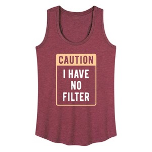 Women's - Instant Message - Caution I Have No Filter Graphic Racerback Tank - 1 of 4