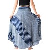 Women's Boho Maxi Skirt - Floral Print Long Flowy Skirt Line Blue - 4 of 4
