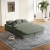 GDFStudio Augustine Modern Corduroy and Foam Upholstered Full Size Foldable Sofa Bed with Blanket and 2 Pillows - 2 of 4