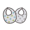 Bacati - Moroccan Tiles Aqua/Lime/Gray Muslin 4 pc set of Bibs & Burp Cloths Set - 2 of 4