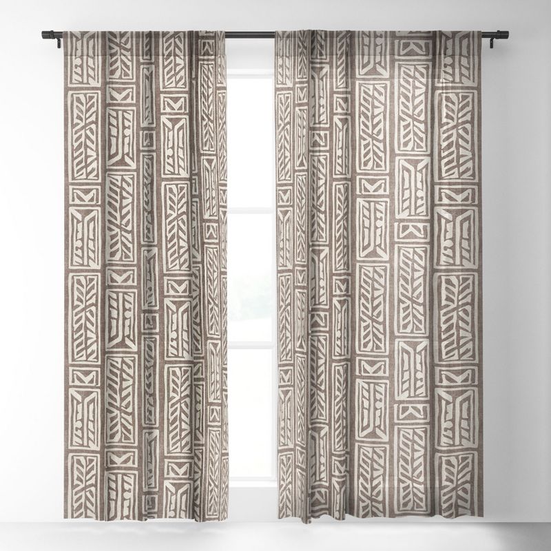 Little Arrow Design Co rayleigh feathers brown Set of 2 Panel Sheer Window Curtain - Deny Designs, 3 of 7