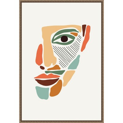 Amanti Art Color Abstract Faces #2 by Jay Stanley Canvas Wall Art Print Framed 16 x 23-in.
