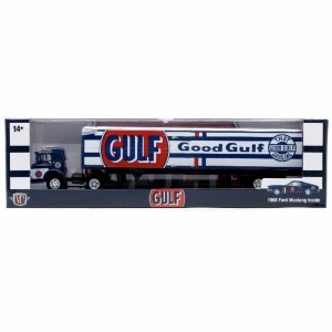 M2 Machines 1970 Ford C600 & 1968 Ford Mustang Fastback Auto Haulers Gulf R88 - 1 of 4