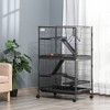 PawHut Small Animal Cage, Ferret Cage, Large Chinchilla Cage with Hammock & Heavy-Duty Steel Wire, Small Animal Habitat with Tray - 2 of 4