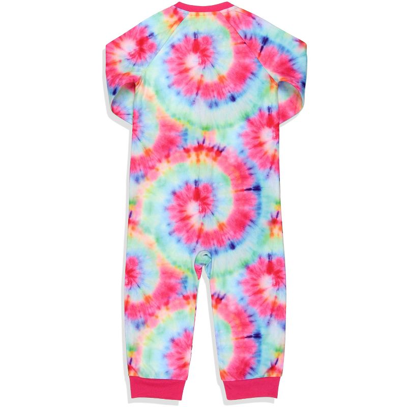 Scooby-Doo Toddler Girls' Tie-Dye Flower Union Suit Footless Sleep Pajama Multicolored, 3 of 4