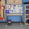Syemin Adjustable Work Stands with Metal Frame and Wheels, Heavy Duty Sawhorses for Workshop, Garage, Home, Office , Brown, 48"*23.62"*39.37" - 4 of 4