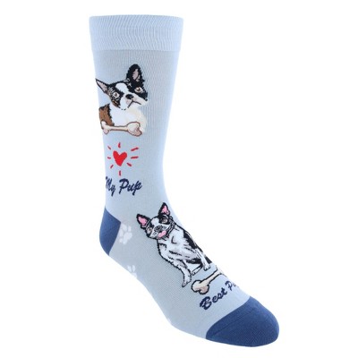 CTM Men's My Pup Crew Novelty Socks