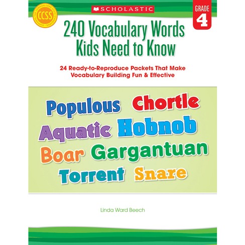 240 Vocabulary Words Kids Need to Know: Grade 4 - (Teaching Resources) by  Linda Beech (Paperback)