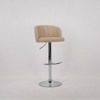 SKRAN PU Leather Swivel Bar Stools Set of 2, Adjustable Barstool with Silver Stainless Steel Base with Circular Arc Back for Home,Outdoor  Khak - 2 of 4