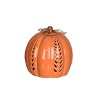 Transpac Dolomite 7.7 in. Orange Harvest Medium Light Up Carved Vine Pumpkin - 4 of 4