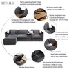 GDFStudio Rei Modern 120.3" 5-Seater L-Shaped Linen Upholstery Sectional Sofa with 360° Swivel Tray and Storage Ottoman - 4 of 4