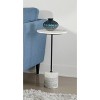 Treasure Trove Accents Accent Table Pandia Black/White: Round Iron Frame, Marble Top, 26" Height - 4 of 4