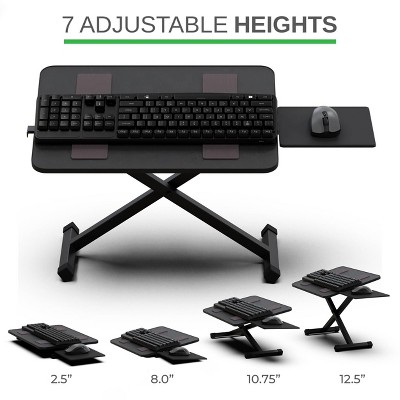 Adjustable Black Metal Ergonomic Keyboard Stand with Mouse Pad